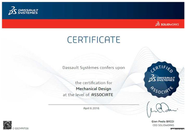 certifikát k odboru strojárstvo